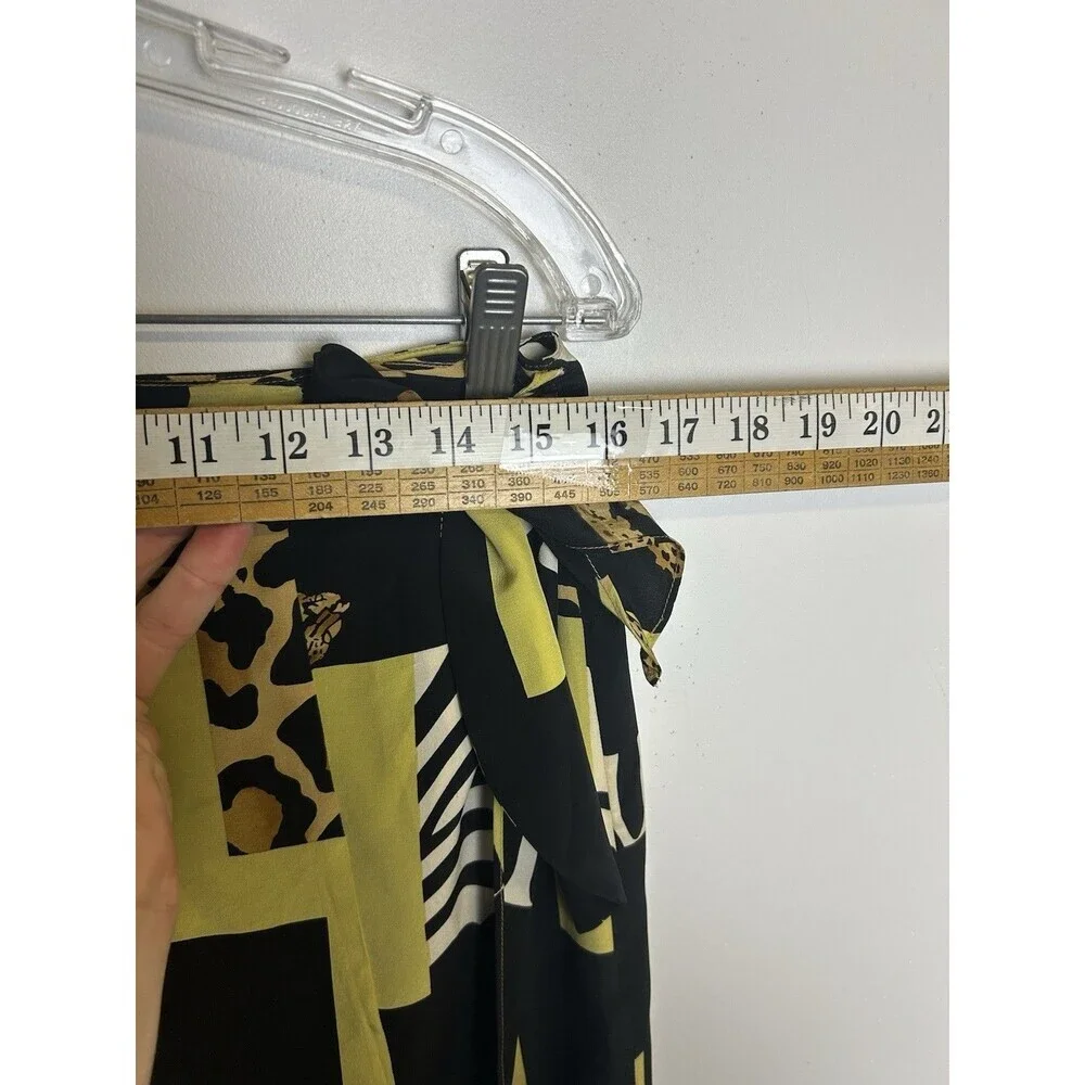 Rebecca Reid Vintage Silk Midi Wrap Skirt Cheetah Novelty Print‎ Size 10 Artsy